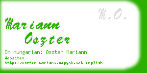 mariann oszter business card